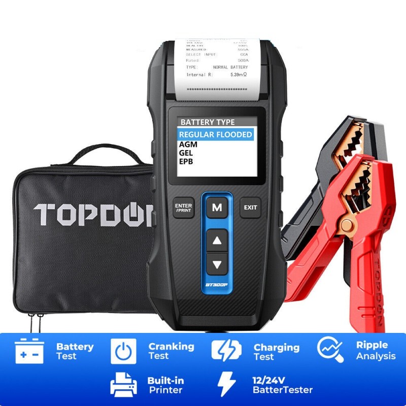 Tester baterii TOPDON BT300P – Profesional cu imprimantă inclusă Tester baterii TOPDON BT300P – Profesional cu imprimantă inclusă