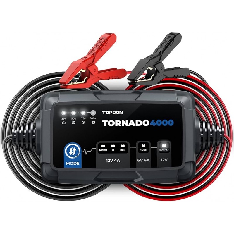 Încărcător Inteligent Auto Multifuncțional – TOPDON Tornado4000 Încărcător Inteligent Auto Multifuncțional – TOPDON Tornado4000