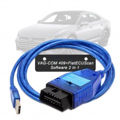 Cablu Diagnostic Auto VAGKKL + Fiatecuscan – Compatibil VW, Audi, Fiat, Alfa Romeo