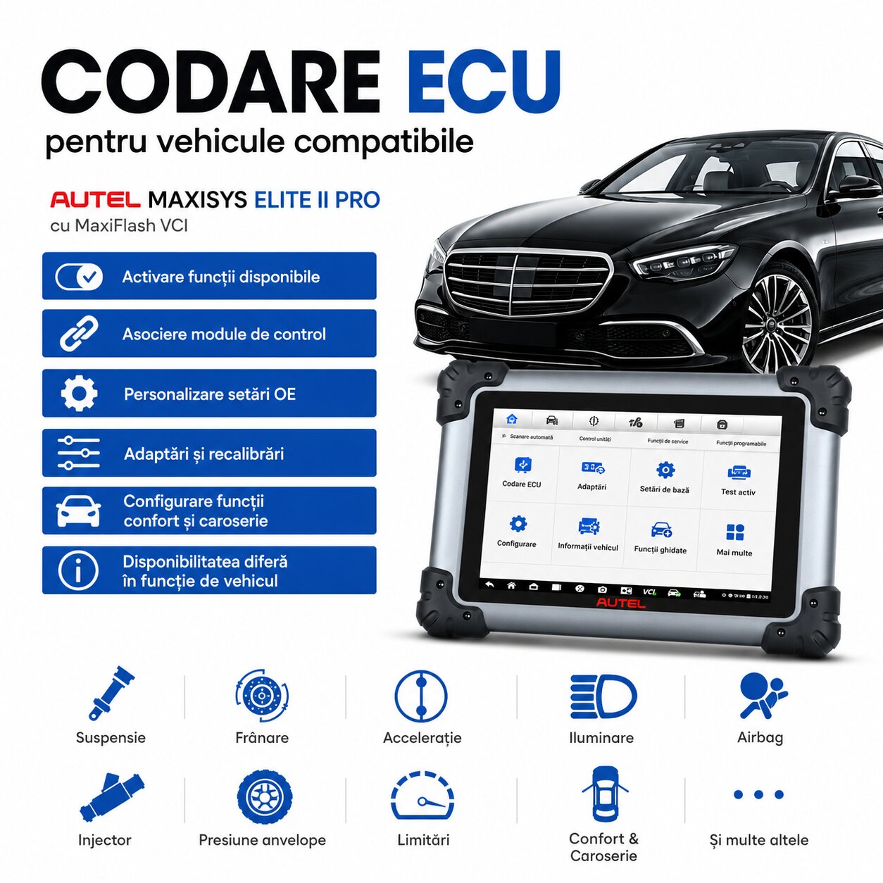 Codare ECU și adaptări Autel MaxiSys Elite II Pro