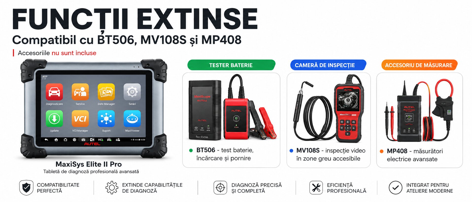 Accesorii compatibile Autel MaxiSys Elite II Pro BT506 MV108S MP408