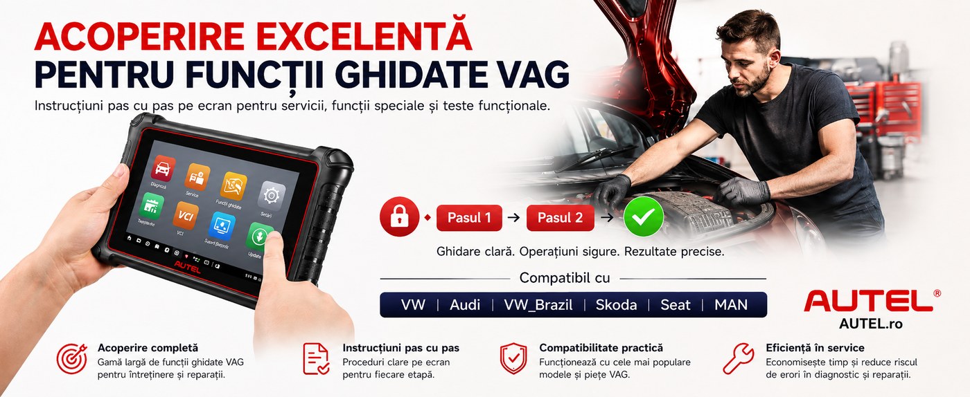 Functii ghidate VAG pe testerul Autel MaxiPRO MP900-BT KIT