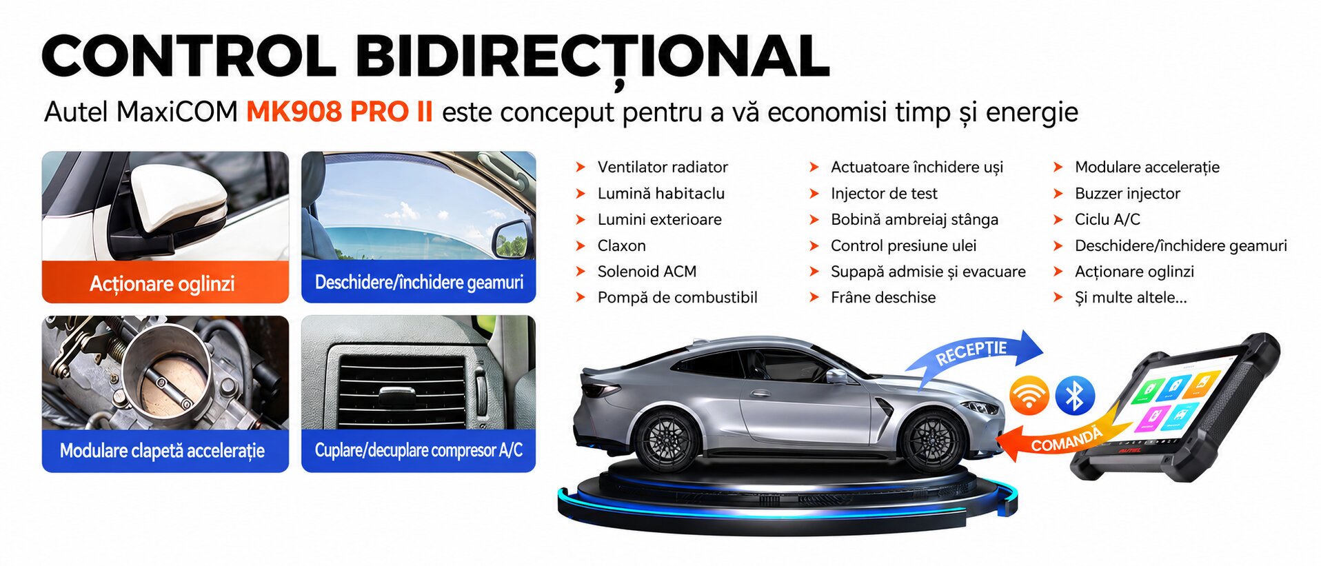 Control bidirectional si teste active Autel MK908 PRO II