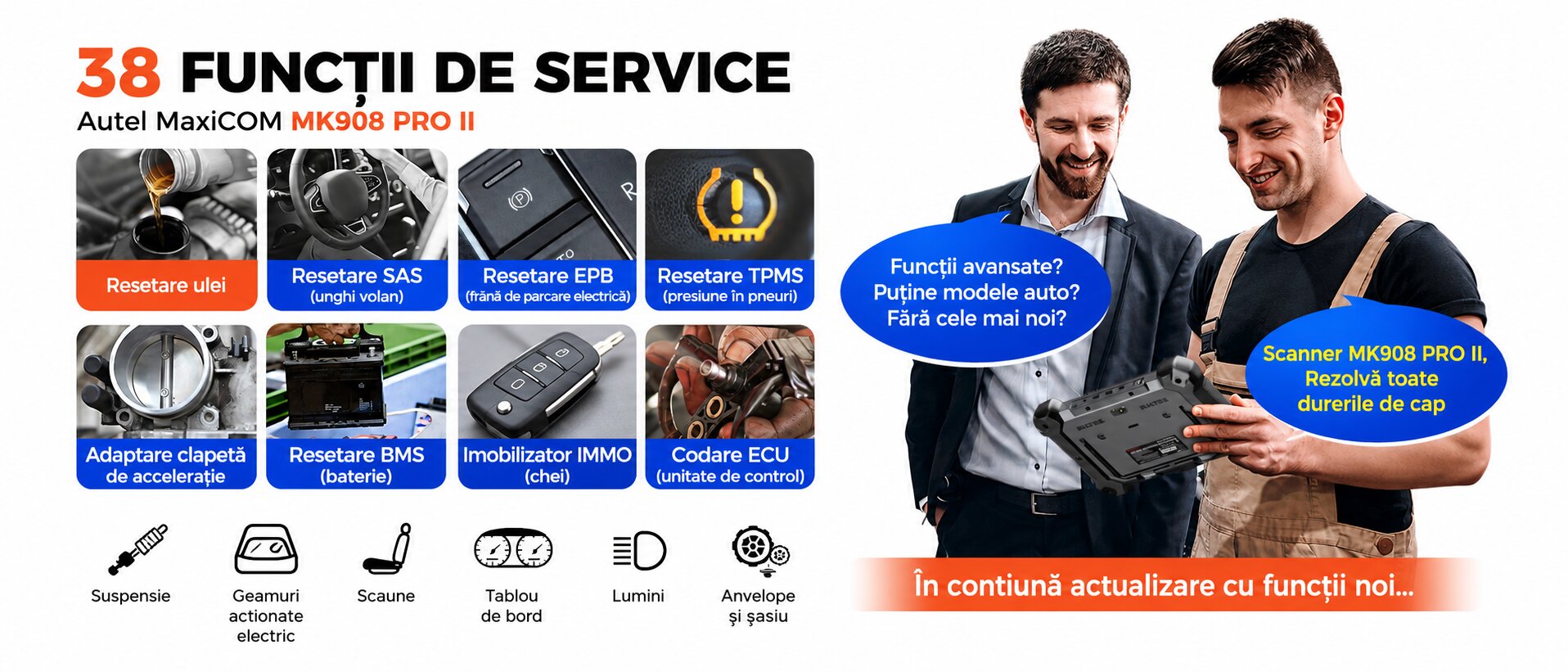 Functii service Autel MK908 PRO II