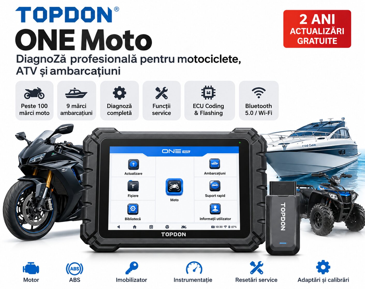 TOPDON ONE Moto ECU programming module flashing functii service