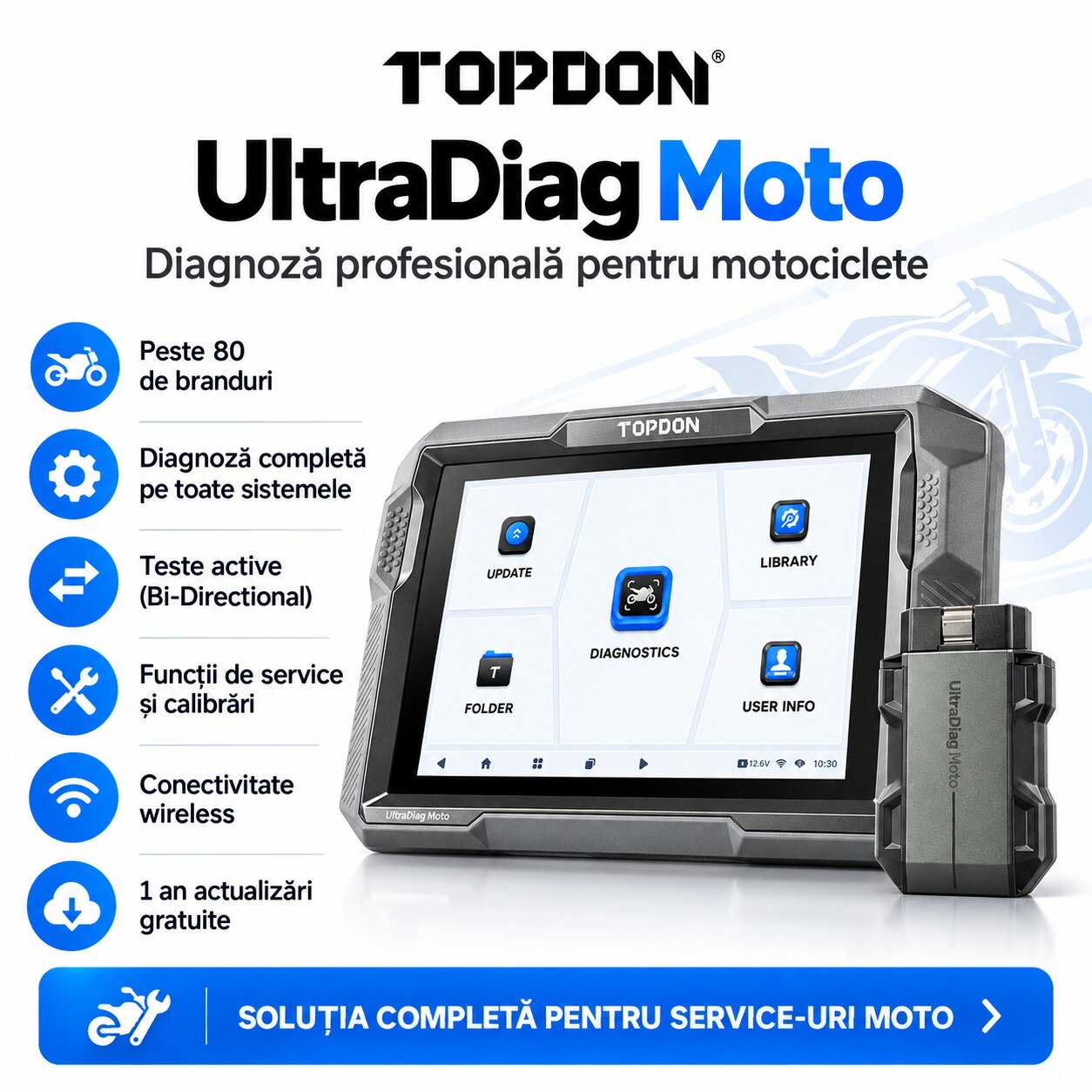 TOPDON UltraDiag Moto tester profesional diagnoza motociclete