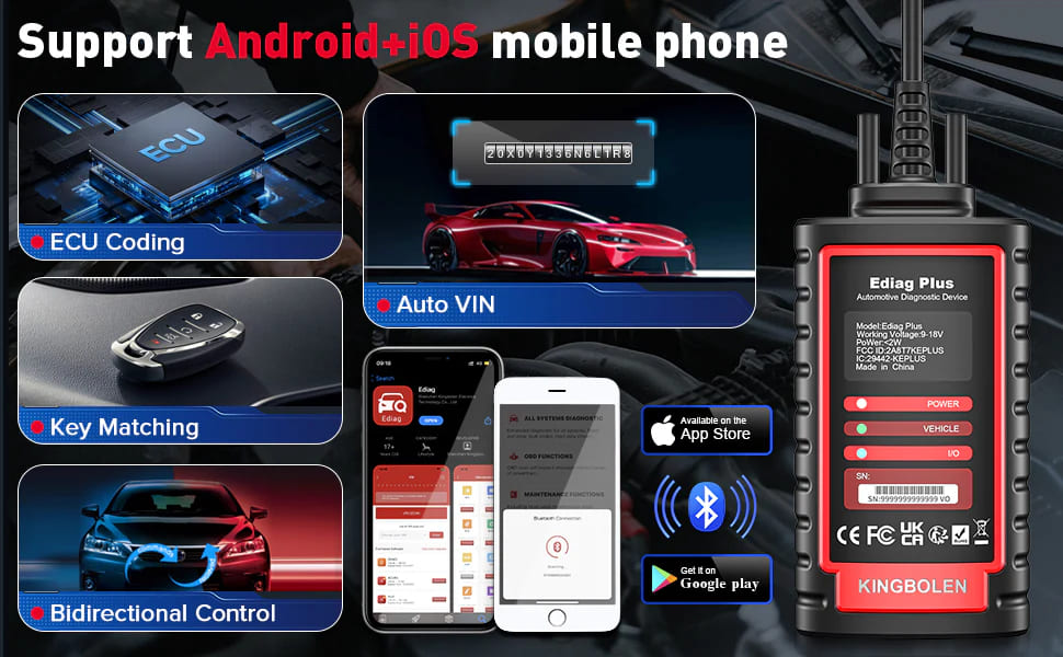 Kingbolen Edia PLus - Tester auto bidirectional