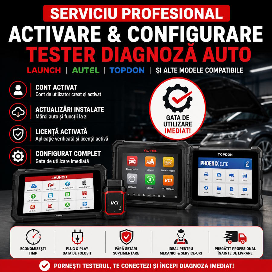 Serviciu configurare tester auto Launch