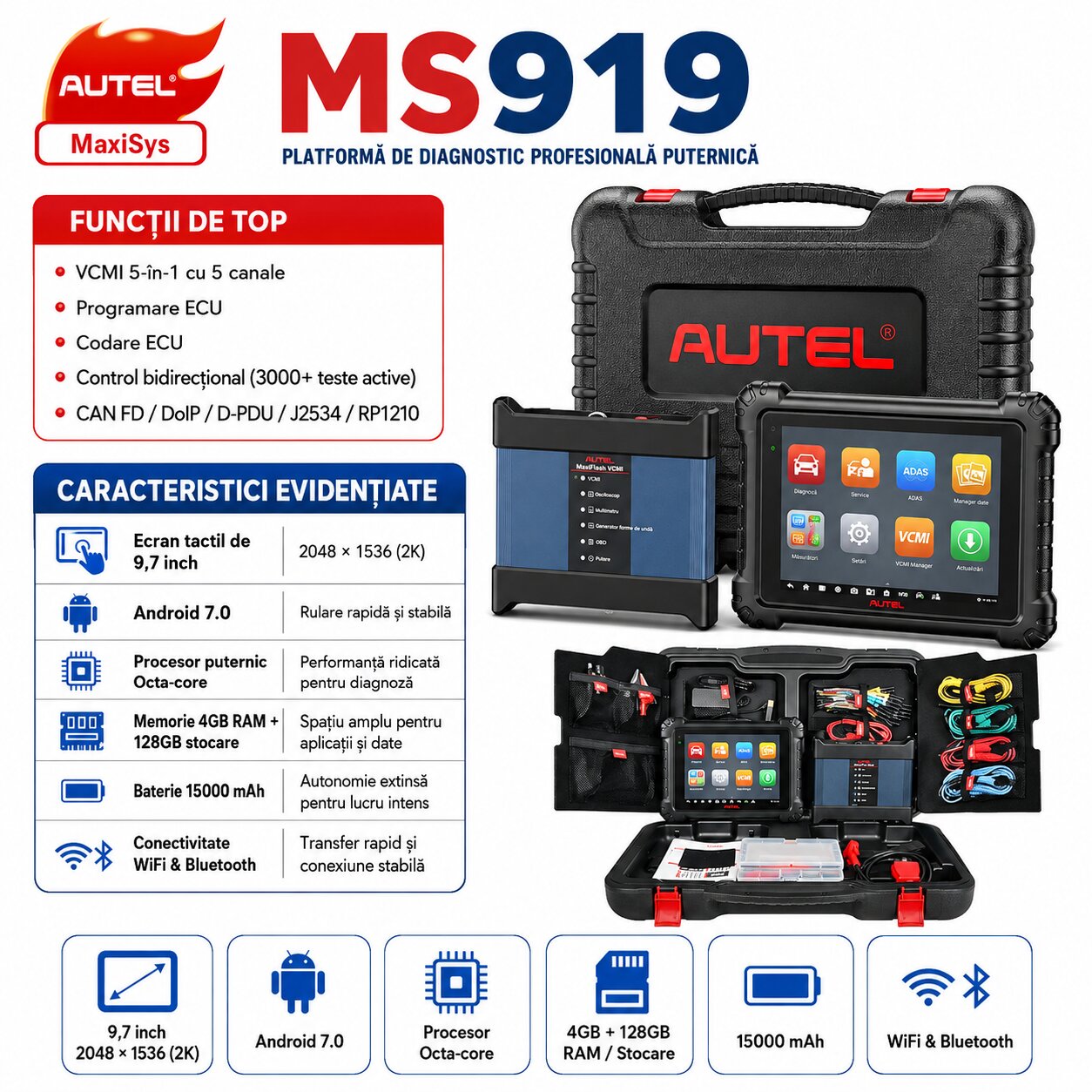 Platforma profesionala de diagnoza Autel MaxiSYS MS919