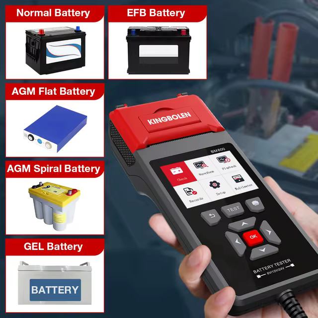 Tester baterii KINGBOLEN BM800 cu ecran color si imprimanta