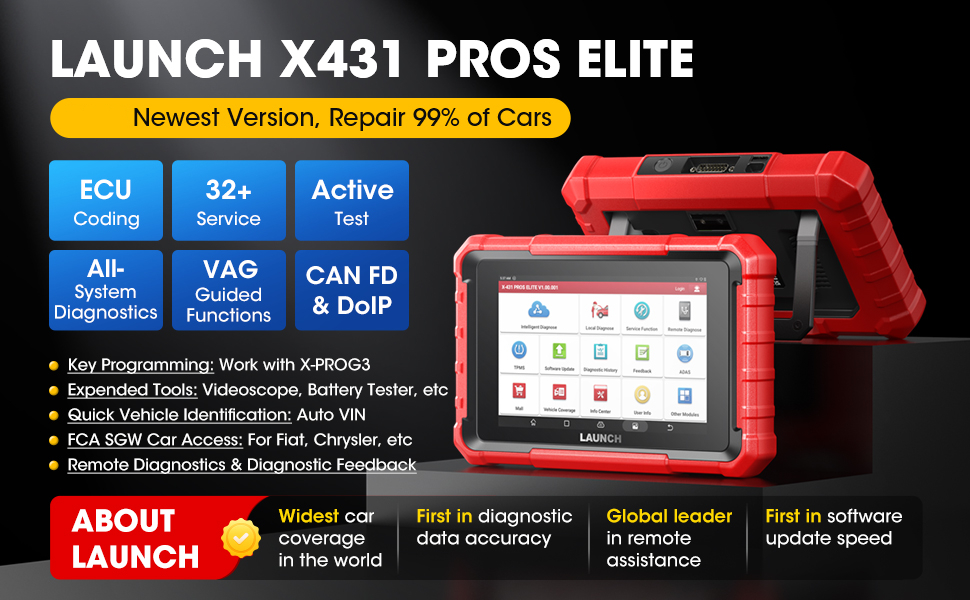 Functii diagnoza si test activ Launch X431 PROS Elite