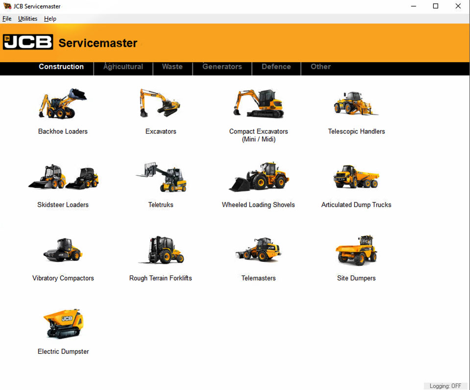 Compatibilitate diagnoză utilaje JCB Utilaje compatibile cu testerul de diagnoză JCB Electronic Service Tool