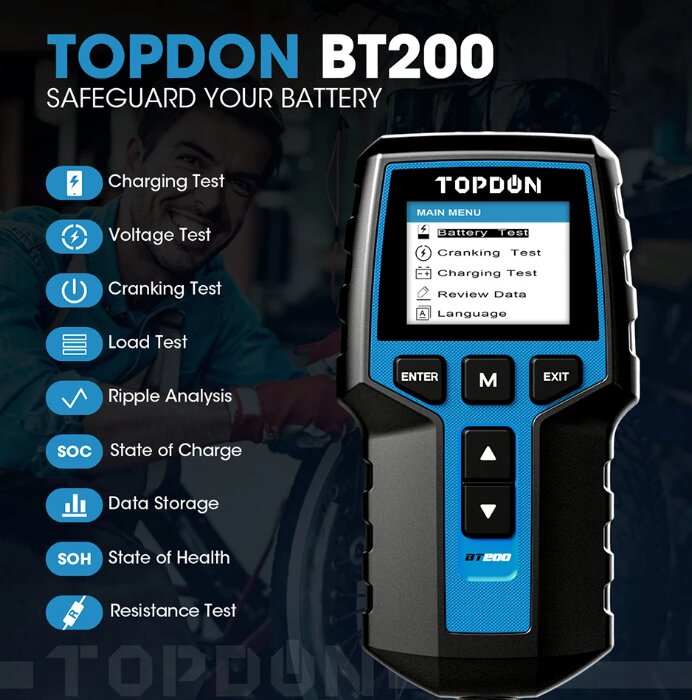 TESTER-BATERII-BT200-TOPDON