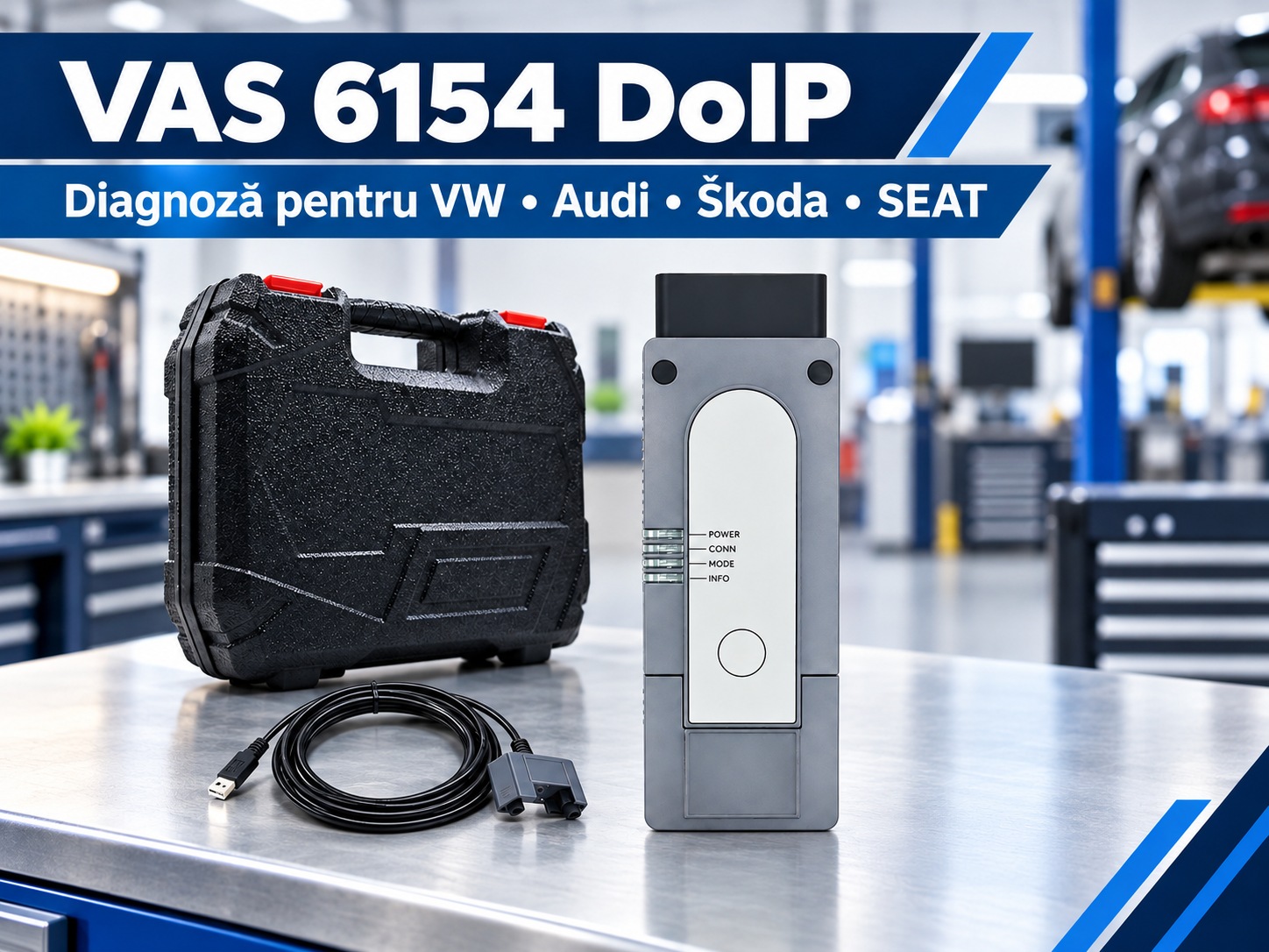 Interfata VAS 6154 DoIP pentru diagnoza VW, Audi, Skoda si Seat in service auto